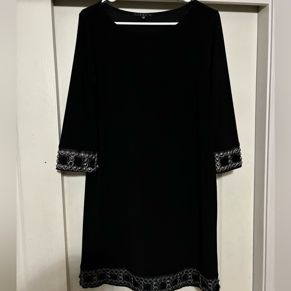 Tiana B Midi Black Dress